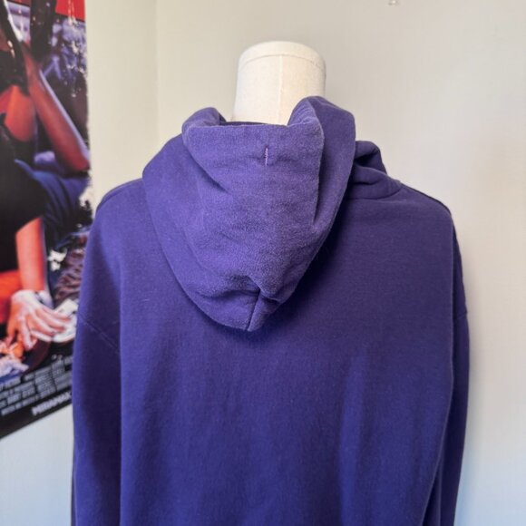 Collegiate New York University Purple and White Long Sleeve Hooded Sweatshirt - Picture 14 of 15